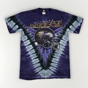 Baltimore Ravens Majestic Tie Dye T Shirt NFL Graphic Purple Mens M